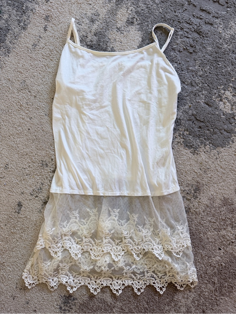Women’s Lace-Hem Cami Tank in White